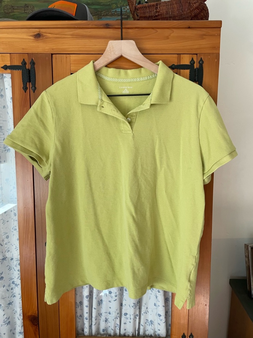 Lands' End Green Short Sleeve Polo Shirt